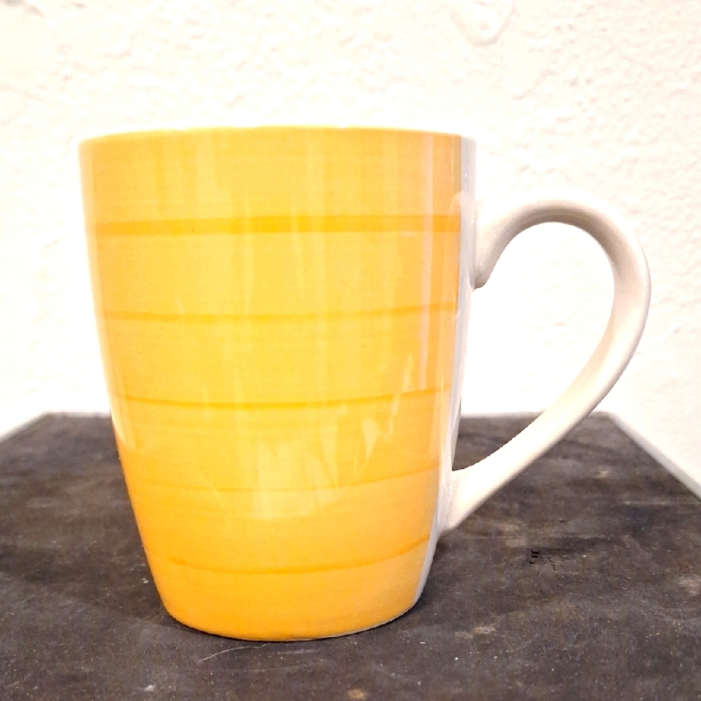 Orange Striped Ceramic Mug